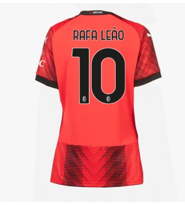 AC Milan Rafael Leao #10 Primera Equipación Mujer 2023-24 Manga Corta